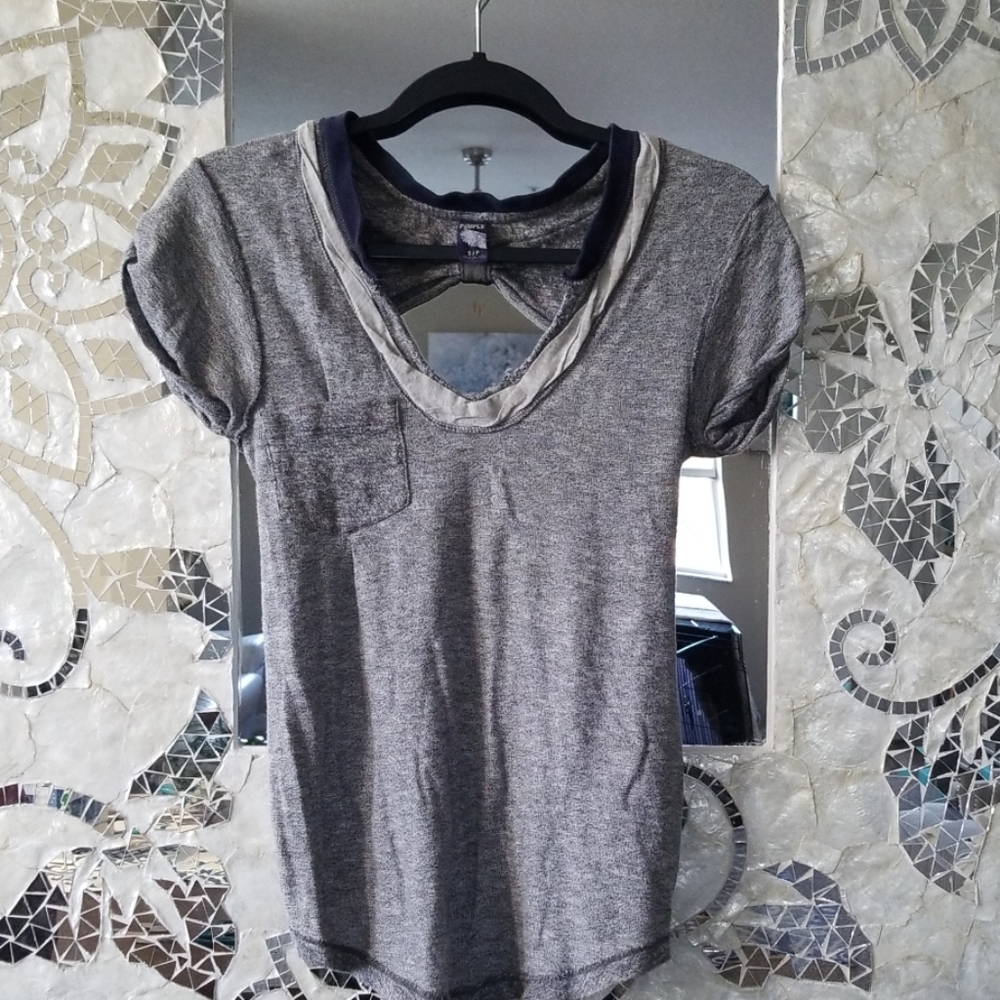 Free People Reverse Short Sleeve Top Small